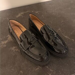 Coach Glossy Black Loafers